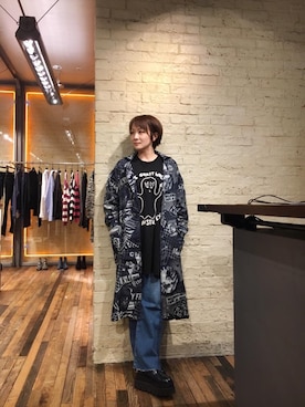 「70's」｜「アイテム（デニムジャケット）」を使った、つぼねさん（レディース・153cm）の春コーディネート