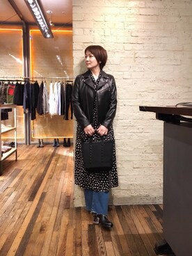 「アニマル」｜「アイテム（ブルゾン）」を使った、つぼねさん（レディース・153cm）の春コーディネート