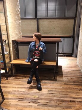 「リップ」｜つぼねさん（レディース・153cm）の春コーディネート