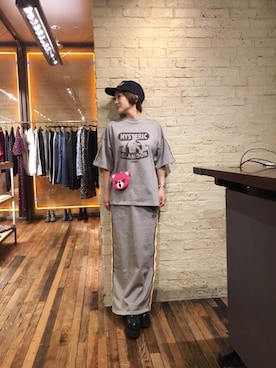 「アイテム（ポーチ）」を使った、つぼねさん（レディース・153cm）の春コーディネート