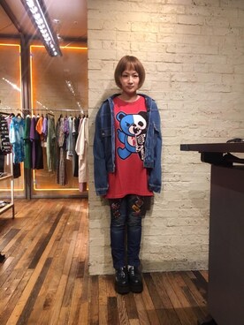 「ビックＴシャツ」｜「アイテム（ジャケット/アウター）」を使った、つぼねさん（レディース・153cm）の夏コーディネート