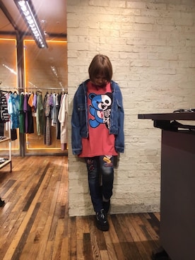 「ビックＴシャツ」｜「アイテム（ジャケット/アウター）」を使った、つぼねさん（レディース・153cm）の夏コーディネート