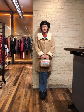 「HYSTERIC GLAMOUR（ヒステリックグラマー）のアイテム（ステンカラーコート）」を使った、つぼねさん（レディース・153cm）の秋コーディネート