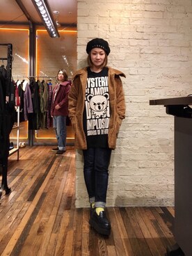 「ラフコーデ」｜「アイテム（ピーコート）」を使った、つぼねさん（レディース・153cm）の秋コーディネート