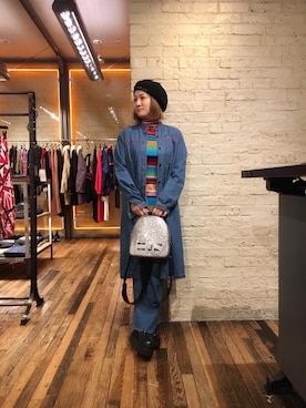「70'sコーデ」｜「アイテム（ハンチング/ベレー帽）」を使った、つぼねさん（レディース・153cm）の秋コーディネート