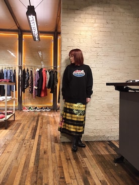 「コラボレーション」｜「アイテム（ライダースジャケット）」を使った、つぼねさん（レディース・153cm）の冬コーディネート