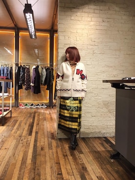 「コラボレーション」｜「アイテム（ブルゾン）」を使った、つぼねさん（レディース・153cm）の冬コーディネート