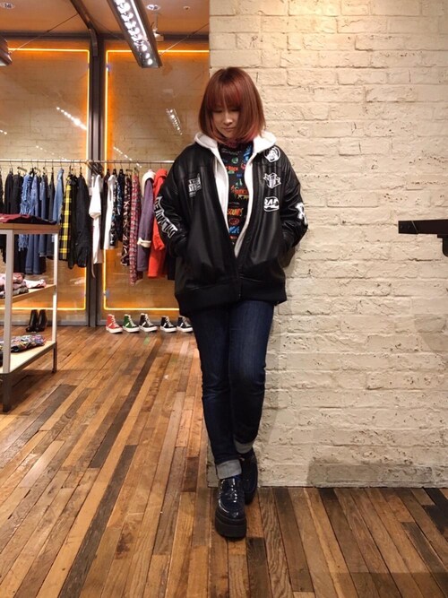 HYSTERIC GLAMOUR ラムレザーオーバーサイズブルゾン 【公式通販】