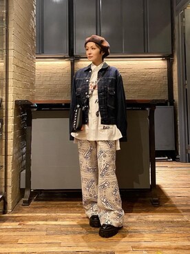 「でにむ」｜「アイテム（スウェットパンツ）」を使った、つぼねさん（レディース・153cm）の秋コーディネート