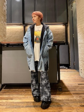 「でにむ」｜「アイテム（スウェットパンツ）」を使った、つぼねさん（レディース・153cm）の秋コーディネート