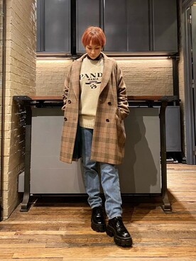 「ﾋﾞｯｸﾞｼﾙｴｯﾄ」｜「アイテム（その他アウター）」を使った、つぼねさん（レディース・153cm）の秋コーディネート