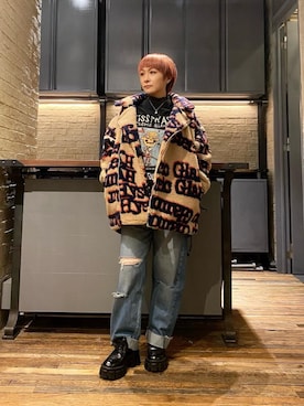 「ロンt」｜「アイテム（その他アウター）」を使った、つぼねさん（レディース・153cm）の秋コーディネート