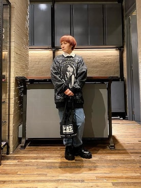 「ﾋﾞｯｸﾞｼﾙｴｯﾄ」｜「アイテム（スウェット）」を使った、つぼねさん（レディース・153cm）の秋コーディネート