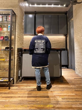 「ﾋﾞｯｸﾞｼﾙｴｯﾄ」｜「アイテム（ノーカラーコート）」を使った、つぼねさん（レディース・153cm）の冬コーディネート