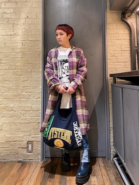 「ロンt」｜「アイテム（ワンピース/ドレス）」を使った、つぼねさん（レディース・153cm）の冬コーディネート