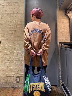「ﾋﾞｯｸﾞｼﾙｴｯﾄ」｜「アイテム（スウェット）」を使った、つぼねさん（レディース・153cm）の冬コーディネート