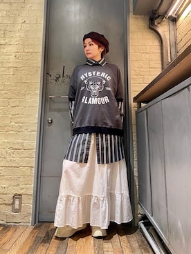 「らふこーで」｜「アイテム（シャツワンピース）」を使った、つぼねさん（レディース・153cm）の春コーディネート