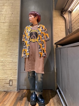 「70'sコーデ」｜「アイテム（ワンピース/ドレス）」を使った、つぼねさん（レディース・153cm）の春コーディネート