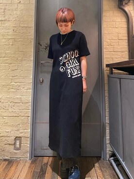「ロックコーデ」｜「アイテム（ワンピース/ドレス）」を使った、つぼねさん（レディース・153cm）の夏コーディネート