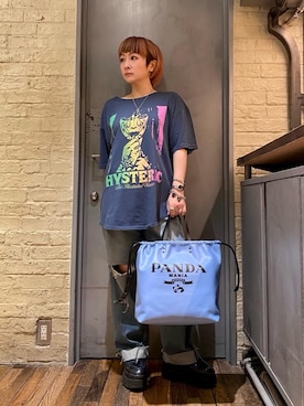 「ﾋﾞｯｸﾞｼﾙｴｯﾄ」｜「アイテム（バッグ）」を使った、つぼねさん（レディース・153cm）の夏コーディネート