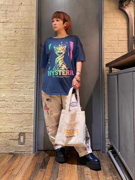「ﾋﾞｯｸﾞｼﾙｴｯﾄ」｜「アイテム（バッグ）」を使った、つぼねさん（レディース・153cm）の夏コーディネート