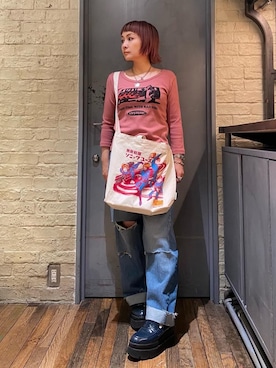 「コラボレーション」｜「アイテム（アクセサリー）」を使った、つぼねさん（レディース・153cm）の夏コーディネート