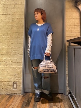 「ﾋﾞｯｸﾞｼﾙｴｯﾄ」｜「アイテム（パンツ）」を使った、つぼねさん（レディース・153cm）の夏コーディネート
