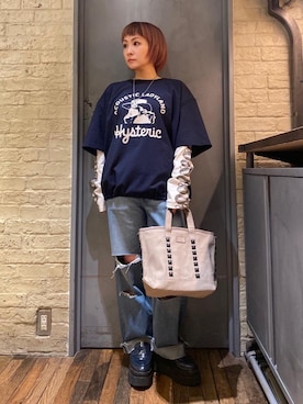 「ロンt」｜「アイテム（アクセサリー）」を使った、つぼねさん（レディース・153cm）の秋コーディネート