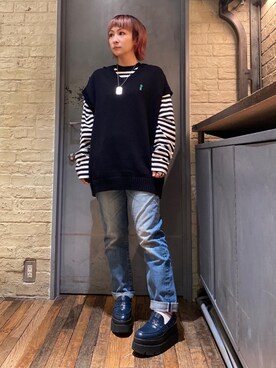 「ロンt」｜「アイテム（アクセサリー）」を使った、つぼねさん（レディース・153cm）の秋コーディネート
