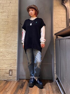 「ロンt」｜「アイテム（アクセサリー）」を使った、つぼねさん（レディース・153cm）の秋コーディネート