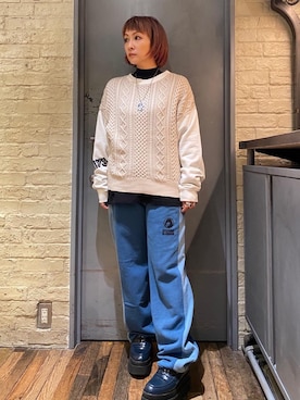 「でにむ」｜「アイテム（スウェットパンツ）」を使った、つぼねさん（レディース・153cm）の秋コーディネート