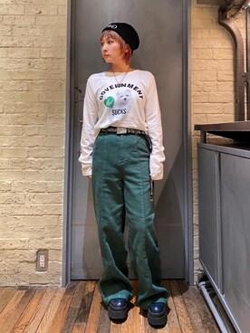 「ロンt」｜「アイテム（アクセサリー）」を使った、つぼねさん（レディース・153cm）の秋コーディネート