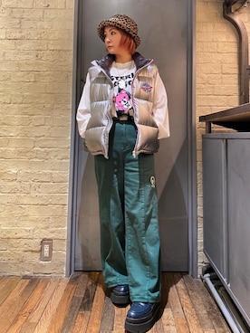 「ロンt」｜「アイテム（アクセサリー）」を使った、つぼねさん（レディース・153cm）の秋コーディネート
