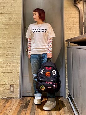 「ロンt」｜「アイテム（アクセサリー）」を使った、つぼねさん（レディース・153cm）の秋コーディネート