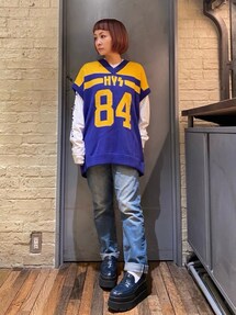 希少✨ヒステリックグラマー　オーバーサイズベスト　HYS　84　黒/青紫 HYSTERIC GLAMOUR（ヒステリックグラマー）の「HYS 84編込