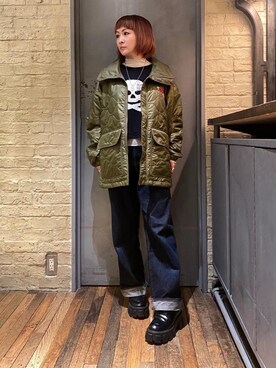 「ロンt」｜「アイテム（ブルゾン）」を使った、つぼねさん（レディース・153cm）の秋コーディネート