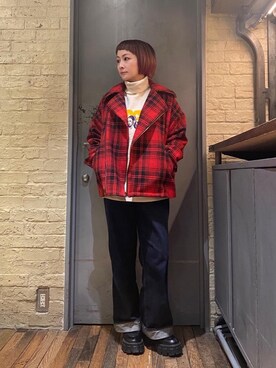 「みりたりー」｜「アイテム（その他アウター）」を使った、つぼねさん（レディース・153cm）の秋コーディネート