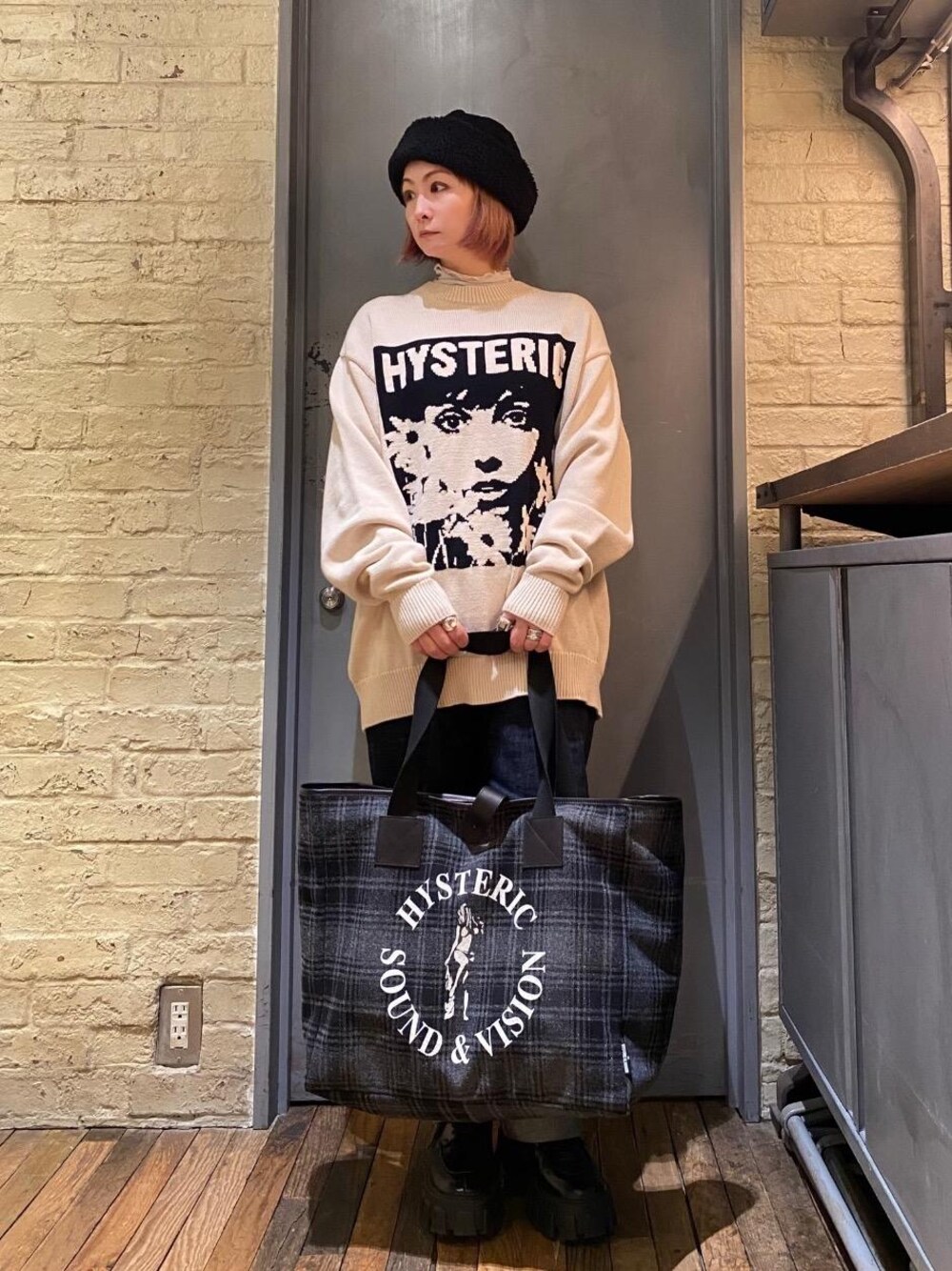 HYSTERIC GLAMOUR CIRCLED LOGO トートバッグ レッド