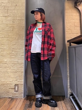 「ロンt」｜「アイテム（アクセサリー）」を使った、つぼねさん（レディース・153cm）の冬コーディネート
