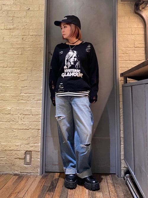 HYSTERIC ヒステリックダークグレー メッシュニット HYSTERIC GLAMOUR（ヒステリックグラマー）の「METAL セーター