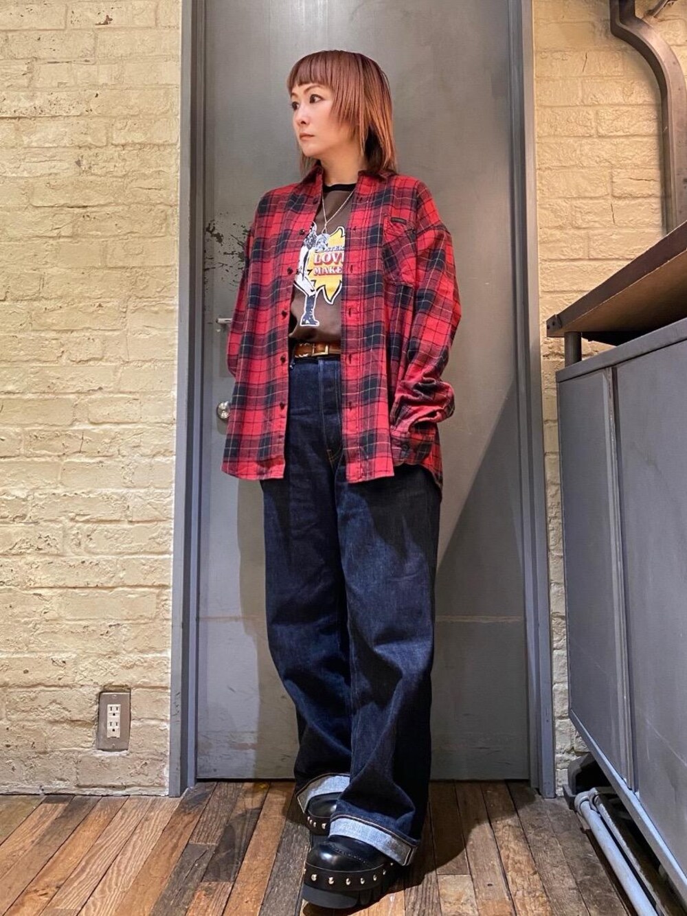 ヒステリックグラマー チェックシャツ　ソニックユーズ HYSTERIC GLAMOUR（ヒステリックグラマー）の「SONIC YOUTH/100