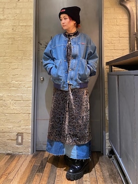 「でにむ」｜「アイテム（ワンピース/ドレス）」を使った、つぼねさん（レディース・153cm）の冬コーディネート