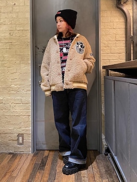 「らふこーで」｜「アイテム（アクセサリー）」を使った、つぼねさん（レディース・153cm）の冬コーディネート