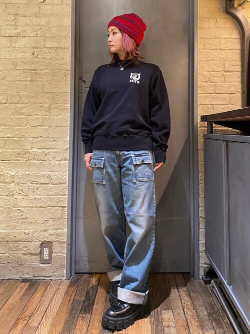ヒステリックグラマー HYSTERIC POST柄 ニットキャップ ビーニー HYSTERIC GLAMOUR（ヒステリックグラマー）の「HYSTERIC POST柄