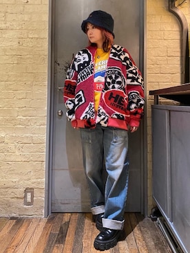 「らふこーで」｜「アイテム（ブルゾン）」を使った、つぼねさん（レディース・153cm）の冬コーディネート