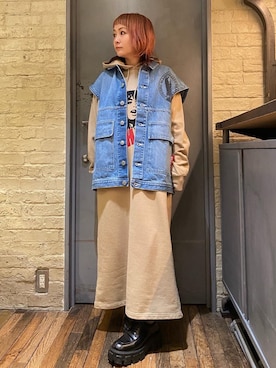 「でにむ」｜「アイテム（ワンピース/ドレス）」を使った、つぼねさん（レディース・153cm）の冬コーディネート