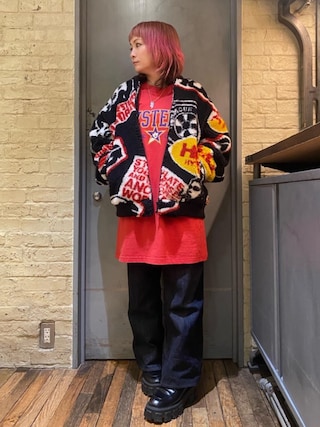 ジャケット・アウター HYSTERIC GLAMOUR ROADRUNNERS HYSTERIC GLAMOUR - HG ROADRUNNERS柄ジャカード リブブルゾン