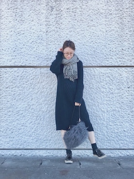 「SHOE BAR Deesse（シューバーディーセ）のアイテム」を使った、Natsu♡さん（レディース・162cm）の冬コーディネート