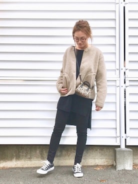 「UNIQLO（ユニクロ）のWOMEN ウルトラストレッチジーンズ（デニムパンツ）」を使った、Natsu♡さん（レディース・162cm）の秋コーディネート