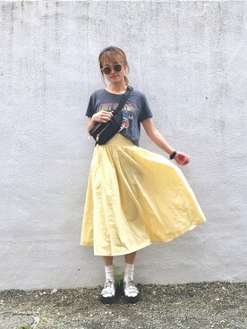 「Edit Sheen（エディットシーン）の2wayウエストポーチ（ボディバッグ/ウエストポーチ）」を使った、Natsu♡さん（レディース・162cm）の春コーディネート
